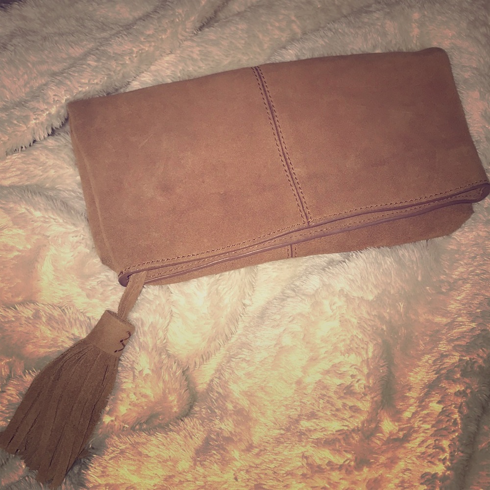 Nordstrom Tan suede clutch